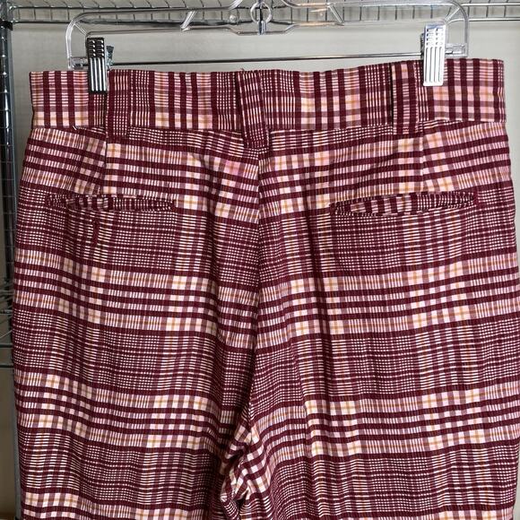 Vintage Men’s Red Plaid Wide Leg Pants 70’s Vibes Est. Size 33 Perma Press - Picture 8 of 10